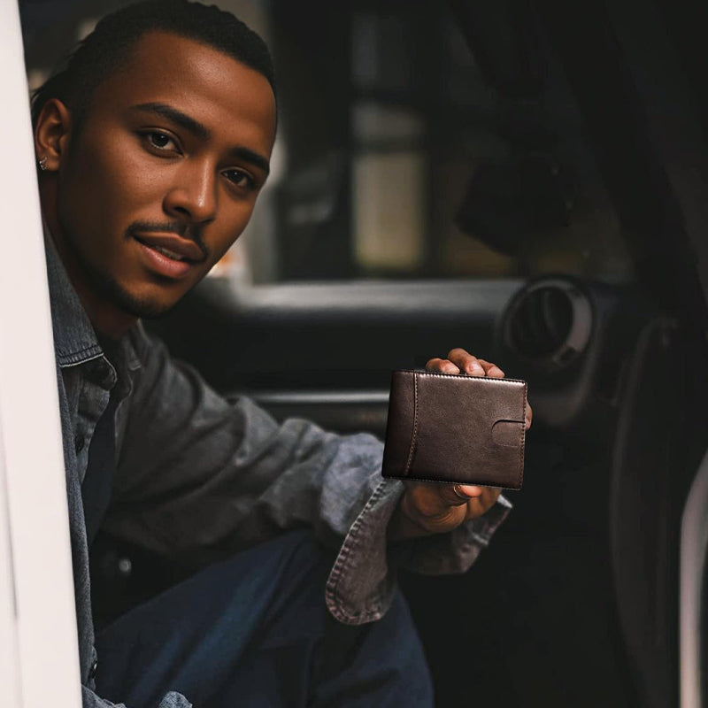 🎁Genuine Leather Anti-theft Swipe Card Holder