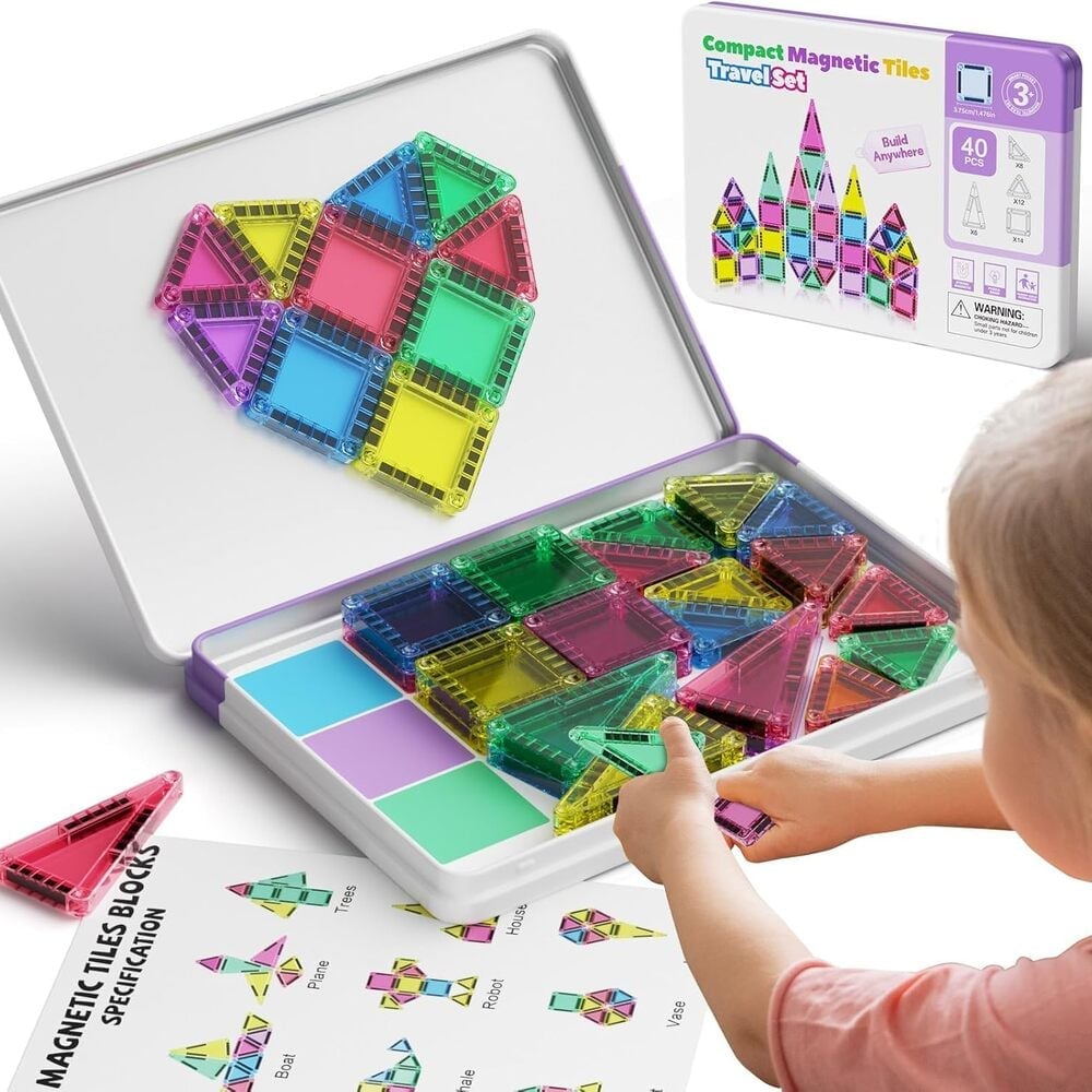 Sakerplus Magnetic Tiles Building Blocks Set