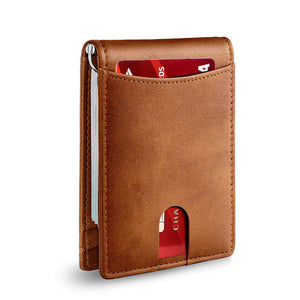 🎁Genuine Leather Anti-theft Swipe Card Holder
