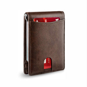 🎁Genuine Leather Anti-theft Swipe Card Holder